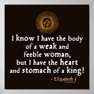 Elizabeth I Tilbury Quote Poster