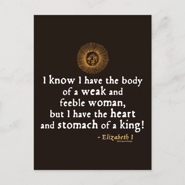 Elizabeth I Tilbury Quote Postkarte (Vorderseite)