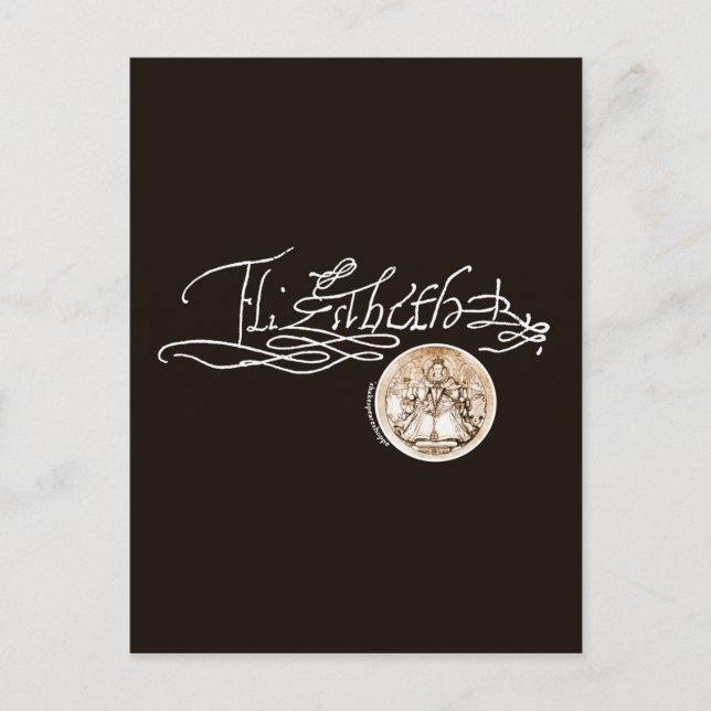 Elizabeth I Unterschrift (Version 1) Postkarte (Vorderseite)