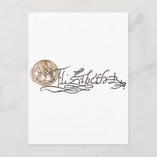Elizabeth I Unterschrift (Version 2) Postkarte