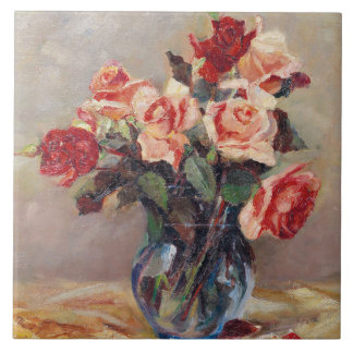 Elizabeth J. Gräfin von Attems Stillleben mit Rose Fliese