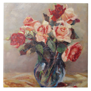 Elizabeth J. Grafin von Attems Stilllife mit Ros Fliese