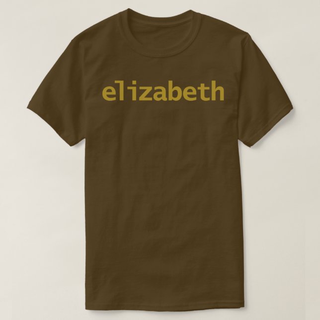 Elizabeth Minimal Typografy Gold Text T-Shirt (Design vorne)