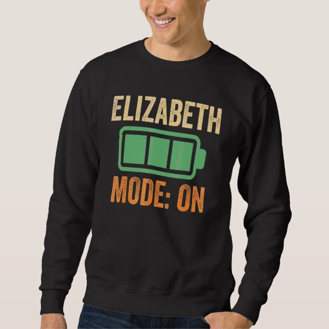 Elizabeth-Modus auf Batterie-Design Sweatshirt (Vorderseite)