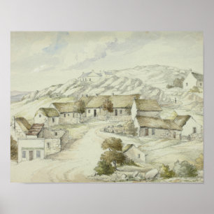 Elizabeth Murray - Kilkenny Village from Rocks Poster