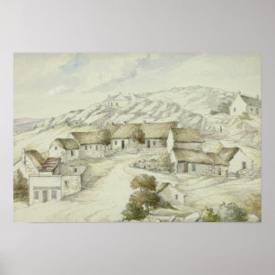 Elizabeth Murray - Kilkenny Village from Rocks Poster