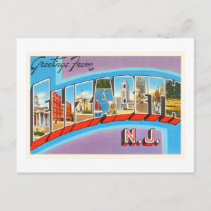 Elizabeth New Jersey NJ Vintage Travel Postcard- Postkarte