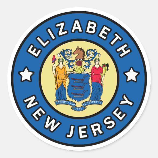 Elizabeth New Jersey Runder Aufkleber (Vorderseite)