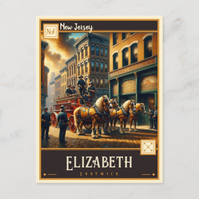Elizabeth, New Jersey | VINTAG Postkarte (Vorderseite)
