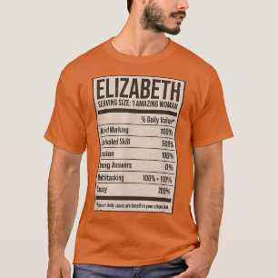 Elizabeth Nutrition Fakten Name Nickname Alias Tit T-Shirt