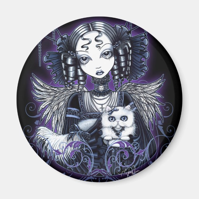 Elizabeth Persian Cat Angel Magnet (Vorne)