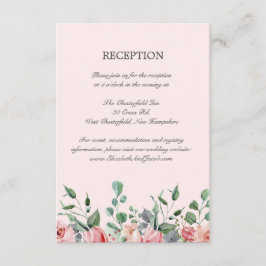Elizabeth Pink Floral Wedding Reception Begleitkarte