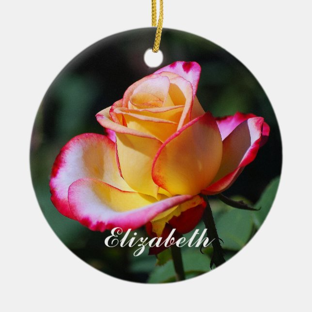 Elizabeth Red and Yellow and Pink Roses Ornament (Vorne)