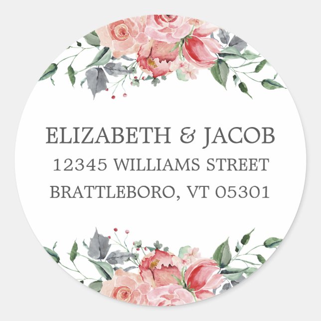 Elizabeth Rücksendeadresse Wedding Umschlag Aufkle Runder Aufkleber (Vorderseite)