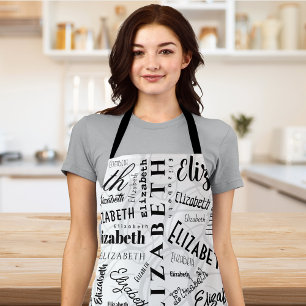 Elizabeth Schwarz-weiß Individuelle Name Schürze