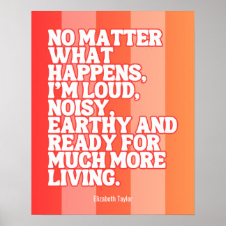 Elizabeth Taylor Motivierend Zitate Poster