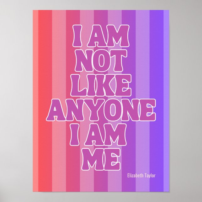 Elizabeth Taylor Self Liebe Inspiration Zitat Poster (Vorne)