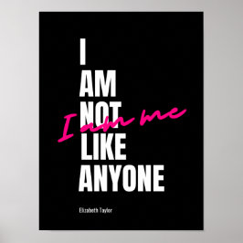 Elizabeth Taylor Self Liebe Inspiration Zitat Poster