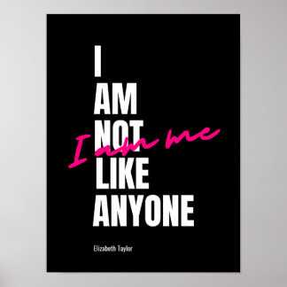 Elizabeth Taylor Self Liebe Inspiration Zitat Poster