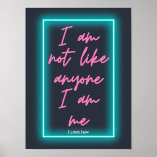 Elizabeth Taylor Self Liebe Inspiration Zitat Poster