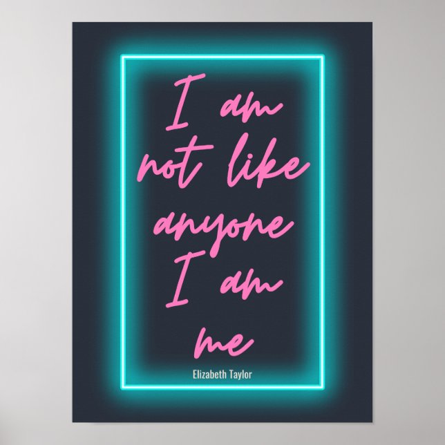 Elizabeth Taylor Self Liebe Inspiration Zitat Poster (Vorne)