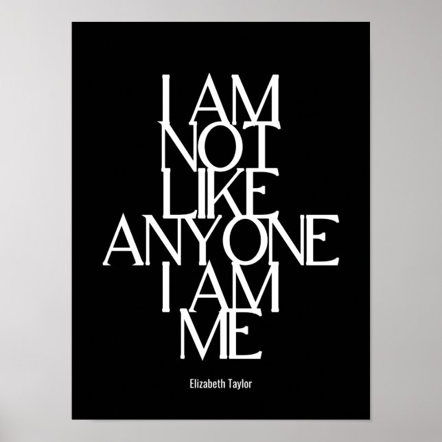 Elizabeth Taylor Self Liebe Inspiration Zitat Poster (Vorne)