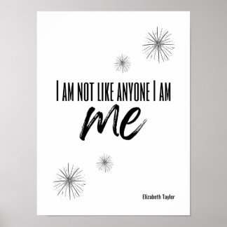 Elizabeth Taylor Self Liebe Inspiration Zitat Poster