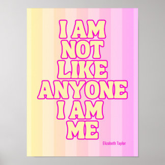 Elizabeth Taylor Self Liebe Inspiration Zitat Poster