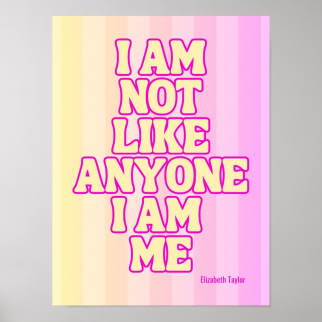 Elizabeth Taylor Self Liebe Inspiration Zitat Poster (Vorne)