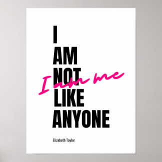 Elizabeth Taylor Self Liebe Inspiration Zitat Poster