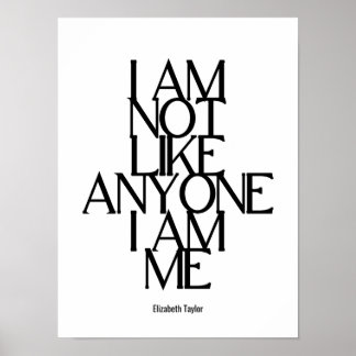 Elizabeth Taylor Self Liebe Inspiration Zitat Poster
