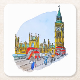 Elizabeth Tower, aka Big Ben Rechteckiger Pappuntersetzer