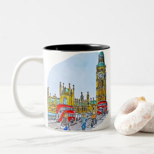 Elizabeth Tower, alias Big Ben Zweifarbige Tasse