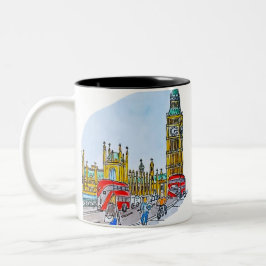 Elizabeth Tower, alias Big Ben Zweifarbige Tasse