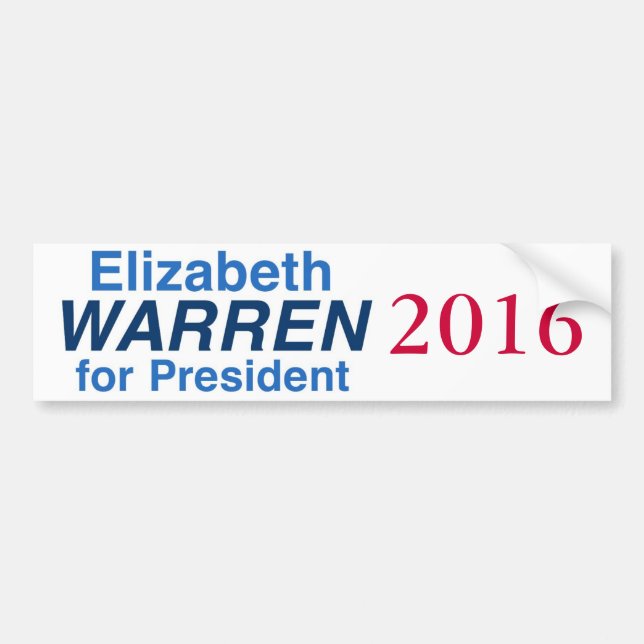 Elizabeth Waren für Präsidenten 2016 Autoaufkleber (Vorne)