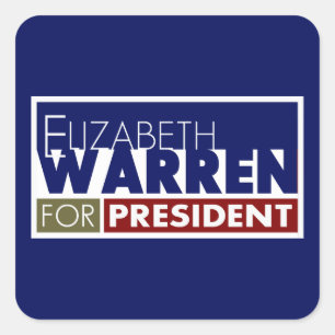 Elizabeth Waren für Präsidenten V1 Quadratischer Aufkleber