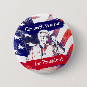 Elizabeth Waren für Präsidenten Wahl 2020 Button