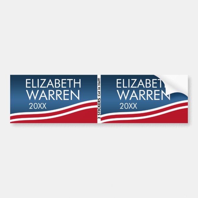 Elizabeth Warren 2024 BOGO Autoaufkleber (Vorne)