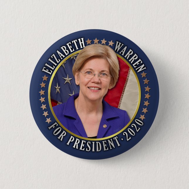 Elizabeth Warren für das demokratische Foto 2020 Button (Vorderseite)