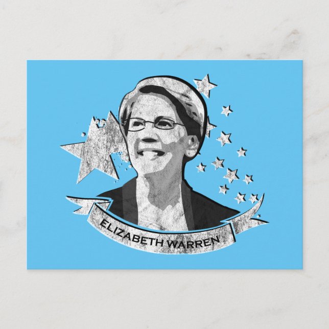 Elizabeth Warren Star Banner Postkarte (Vorderseite)