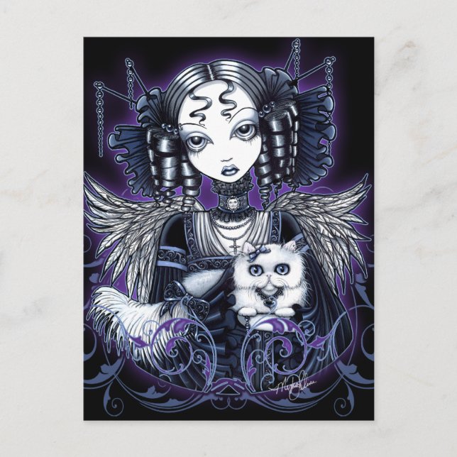Elizabeth White Persian Cat Angel Postcard Postkarte (Vorderseite)