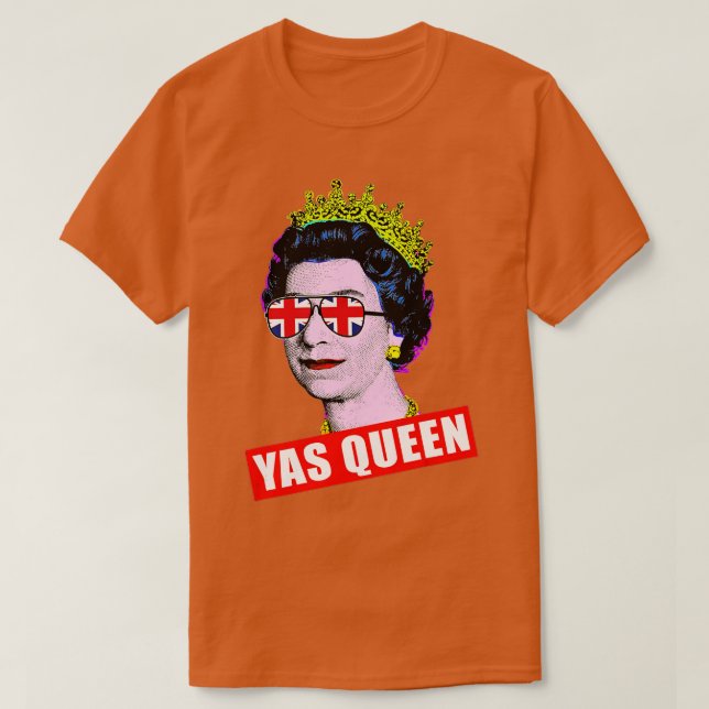 Elizabeth Yas Königin mit Sonnenbrille Königin von T-Shirt (Design vorne)
