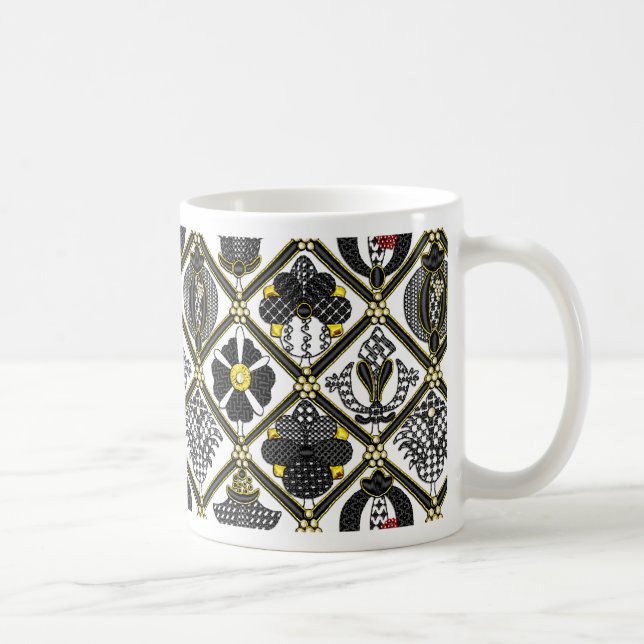 Elizabethan Blackwork-Fliese Tasse (Rechts)