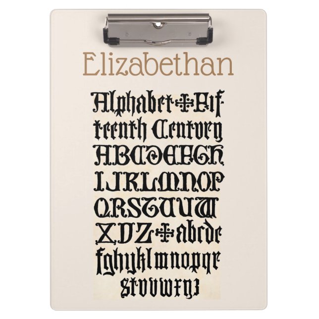 Elizabethan Clipboard Klemmbrett (Vorderseite)