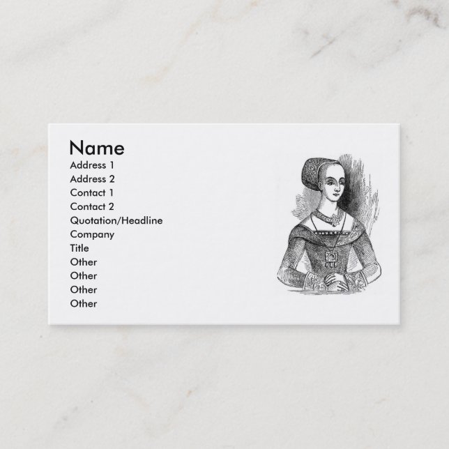 Elizabethan Closing Business Card Visitenkarte (Vorderseite)