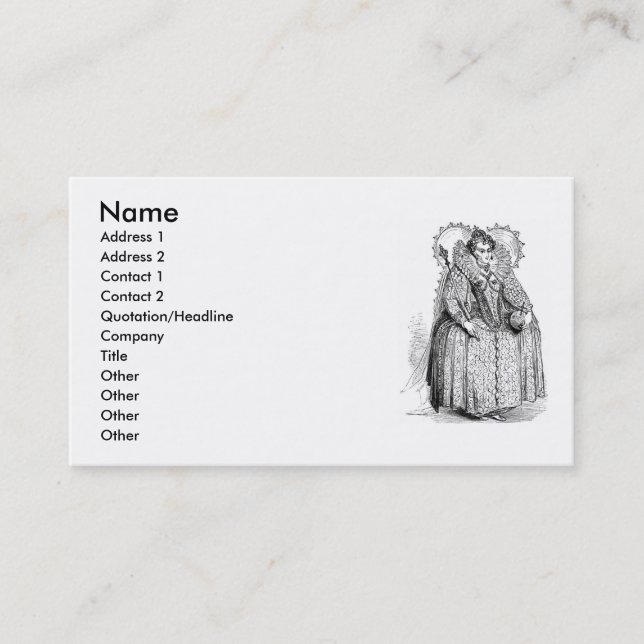 Elizabethan Closing Business Card Visitenkarte (Vorderseite)