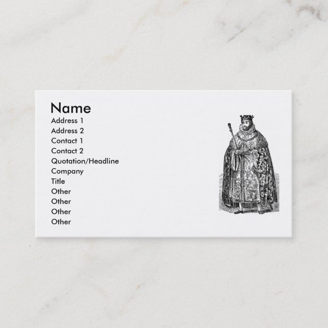 Elizabethan Fashion Business Card Visitenkarte (Vorderseite)