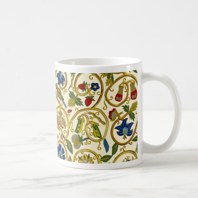 Elizabethan Swirl Stickereien - Goldwork-Imitation Kaffeetasse (Rechts)