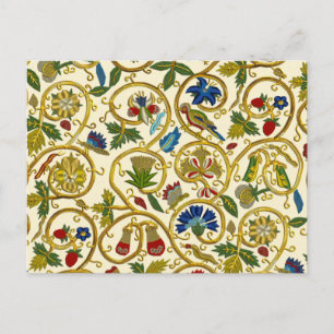 Elizabethan Swirl Stickereien - Goldwork-Imitation Postkarte