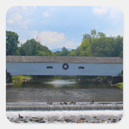 Elizabethton Covered Bridge Quadratischer Aufkleber